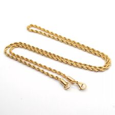 18K Amarelo Ouro Gp 3MM Twist Corda cadeia Feminino E Masculino Presente Colar Berloque sólido comprar usado  Enviando para Brazil