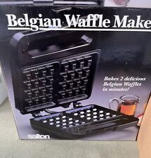 SALTON WM-4 Electric Belgian Waffle Maker Baker Black NOS Original Box New for sale  Shipping to South Africa