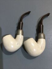 Vintage K & P Petersons 2 x Block Meerschaum Bent Brent Pipes for sale  Shipping to South Africa