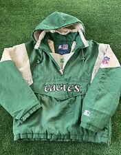 VTG 80s 90s Philadelphia Eagles NFL Starter Jacket Pullover Hooded Kelly Green L for sale  Willow Grove