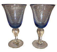 iris glass stem blue blown for sale  Fairport