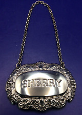 Vintage silver plated Sherry decanter label for sale  Shipping to South Africa