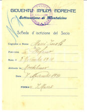 1921 montalcino iscrizione usato  Milano