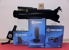 Kit completo de microfone Elgato Wave 3 braço de microfone filtro pop suporte de choque comprar usado  Enviando para Brazil