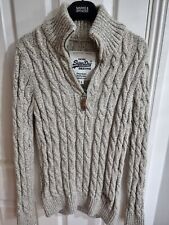 Cream superdry zip for sale  SOUTHAMPTON
