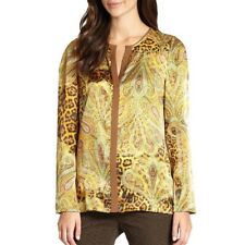 Usado, Blusa túnica Lafayette 148 $398 opala cetim seda leopardo e paisley top 6 comprar usado  Enviando para Brazil