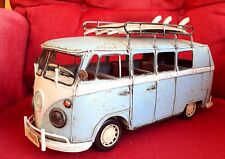 Rustic Split Screen Camper Van Blue & White - Surf Boards - Metal Model for sale  AYLESBURY