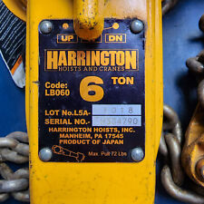 Harrington LB060-5 Lever Chain Hoist, 6 Ton Capacity, 5ft Lift, Heavy Duty 🏗️🔗, used for sale  Shipping to South Africa