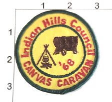 Boy Scouts of America BSA Indian Hills Council 1968 Canvas Caravan Patch, used for sale  Shipping to South Africa