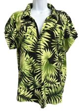 Camiseta Caribbean Joe feminina top 2X verde floral algodão stretch praia manga curta comprar usado  Enviando para Brazil