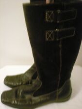 JANA Brown Boots UK 6 Eur 39 Suede Leather Flat Knee Length Excellent Cond for sale  Shipping to South Africa