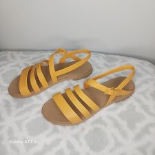 Crocs Iconic Comfort Women's Yellow Tulum Slingback Strappy Sandals Size 11 W for sale  Shipping to South Africa