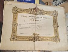 Diploma antico vittorio usato  Napoli