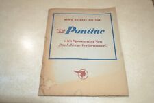 1952 Pontiac Press Release Kit Informações da foto para Auto Writer bloco de anúncios PHS comprar usado  Enviando para Brazil