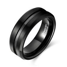 Usado, Anel de carboneto de tungstênio preto 8 mm anel masculino joia de presente de aniversário masculina comprar usado  Enviando para Brazil
