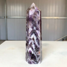 Varita de obelisco de cristal de cuarzo amatista de fantasía natural 289 g punto de curación E99 segunda mano  Embacar hacia Mexico