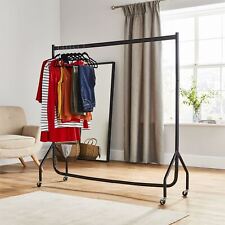 Heavy Duty Clothes Rail 5ft Long x 5ft Tall Black Quality Metal Stand Rack, used for sale  Shipping to South Africa