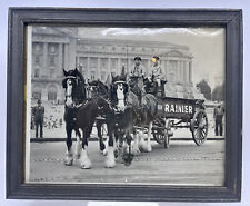 Fotografia emoldurada vintage da década de 1940 Ranier carrinho de cerveja cavalos Clydesdale comprar usado  Enviando para Brazil