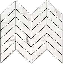 Art3d 10-Sheet Herringbone Peel and Stick Backsplash Self Adhesive Marble Tiles for sale  Shipping to South Africa