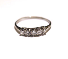 14k White gold .50ct Natural diamond wedding band Anniversary ring 1.9g estate for sale  Shipping to South Africa