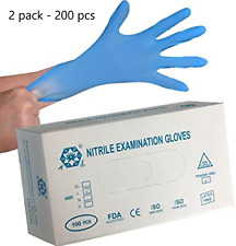 Guantes de examen de nitrilo azul, azul, sin látex paquete de 2 (200 piezas) segunda mano  Embacar hacia Argentina