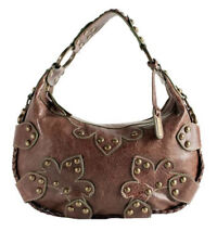 Isabella Fiore Oasis Drew Hobo Handbag Brown Floral Studded Braided Leather Hobo for sale  Shipping to South Africa