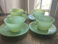 FIRE KING JADEITE JANE RAY CUP & SAUCER VINTAGE 1950S,  OLDER MARK for sale  Shipping to South Africa