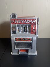 Vintage 60's SLOT MACHINE BANK Las Vegas Nevada Gambling Toy Metal Bank Working for sale  Shipping to South Africa