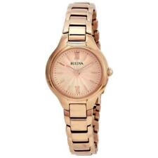 Bulova 97L151 relógio de quartzo feminino mostrador tom ouro rosa aço inoxidável 28 mm comprar usado  Enviando para Brazil