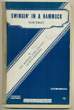 Partitura musical, balanceándose en una hamaca, fox-trot década de 1930 segunda mano  Embacar hacia Argentina