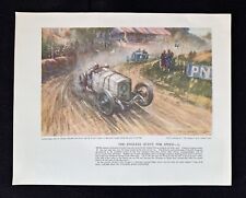 Gran Premio de Francia 1914 Peugeot Mercedes F Gordon Crosby estampado artístico boillot segunda mano  Embacar hacia Argentina