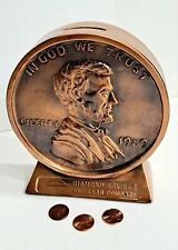 VTG EXC Lincoln Penny Cent Coin Bank Diamond Savings & Loan VIDEO Good Pictures for sale  Shipping to South Africa