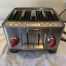 Wolf Gourmet WGTR104S Four Slice Extra Wide Slot Toaster,  Red Knobs for sale  Shipping to South Africa