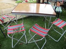 Vintage Suitcase Style Camping Picnic Table & 4 Stools for sale  Shipping to South Africa