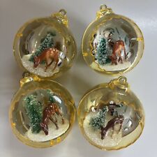Jewelbrite Diorama Reflector Christmas Ornament 4 - Feeding Deer Tree - Gold for sale  Shipping to South Africa