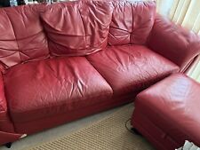 Leather sofa footstool for sale  LONDON