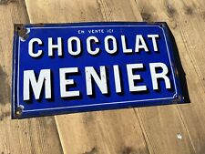 CHOCOLAT MENIER PLAQUE EMAILLEE  JAPY  47 CM X 26, 5CM, occasion d'occasion  Sennecey-le-Grand