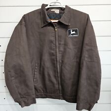 Vtg Duck Canvas John Deere Trucker Farm Work Jacket Coat Mens XXL Tractor Brown for sale  Shipping to South Africa