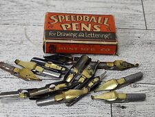 Vintage Speedball Pen Nibs for Drawing and Lettering, with Original Pen Caps C-3 for sale  Shipping to South Africa