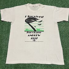 Camiseta I Survived Hurricane Andrew De Colección Años 90 1992 Hecha en EE. UU. Talla XL segunda mano  Embacar hacia Argentina