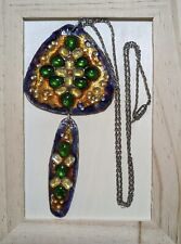 Glass metal necklace d'occasion  Boulogne-Billancourt