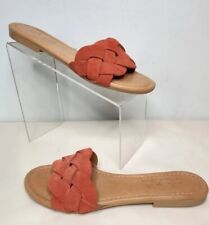 Sandálias deslizantes de couro Mila Paoli laranja terracota camurça ITÁLIA 7,5 trança plana comprar usado  Enviando para Brazil