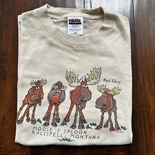 Camiseta Moose Saloon Kalispell Montana Vintage Rack Inveja Animais Engraçados Caça, usado comprar usado  Enviando para Brazil