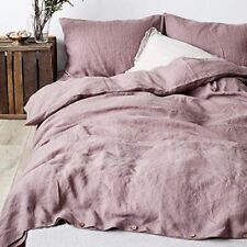 Dusty Rose Linen Duvet Cover Stonewashed Twin Full Queen Linen Quilt Cover Set for sale  Shipping to South Africa