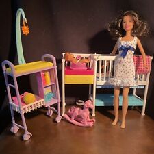 Barbie Nursery W/ Crib - Changing Table-2 Dolls - Rocking Horse -Accessories for sale  Shipping to South Africa