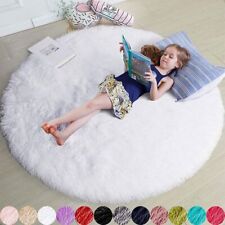 Fluffy Round Area Rugs for Girls Bedroom Soft Shaggy Plush Carpet For Home Decor, used for sale  Shipping to South Africa