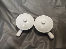 Todos os dias Porcelana Branca-Conjunto De 2 Potes Sopa individuais com tampas, Branco, usado comprar usado  Enviando para Brazil