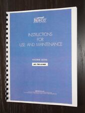 Used, Berco AC750 AC1400 & AC1400A Boring Bar Manual for sale  Shipping to South Africa