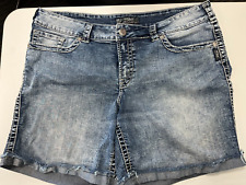 Shorts jeans feminino prata Mckenzie algemado elástico azul tamanho 20 lote de 2 muito bom estado usado comprar usado  Enviando para Brazil