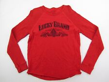 Camisa masculina Lucky Brand tamanho médio vermelha algodão manga térmica manga longa  comprar usado  Enviando para Brazil